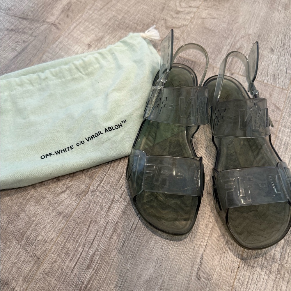 Off-White Clear Strap Sandals